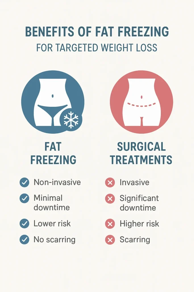 graphic showing the benefits of fat freezing Beaconsfield