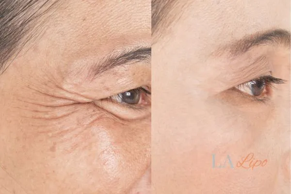 Before and after results of woman - HI-fu wrinkles reduction treatment Beaconsfield