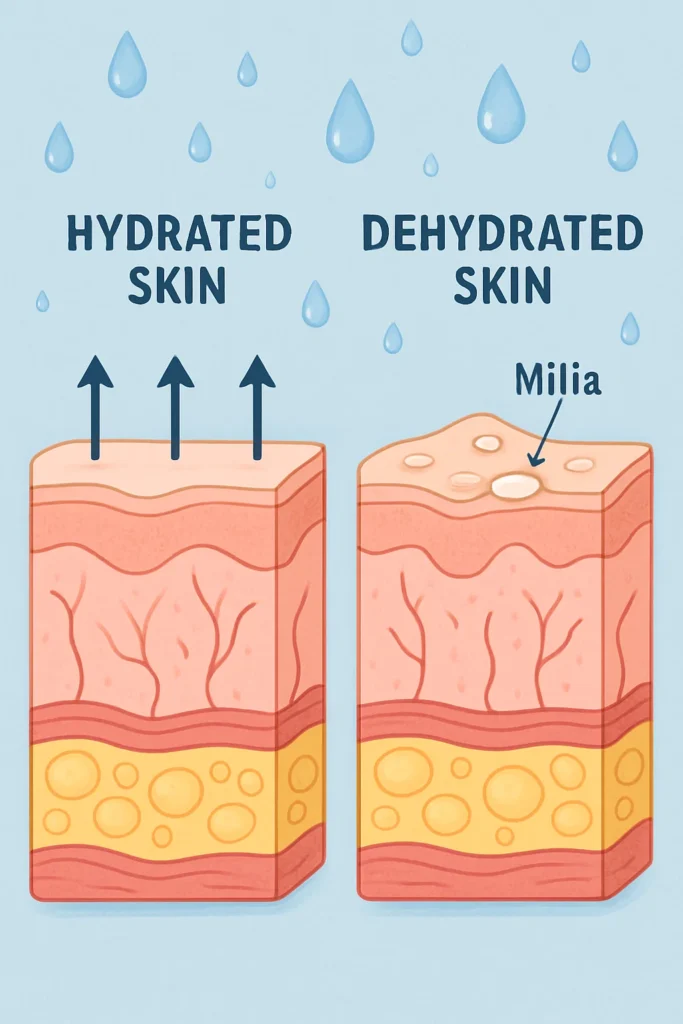 The importance of hydration and milia production Beaconsfield
